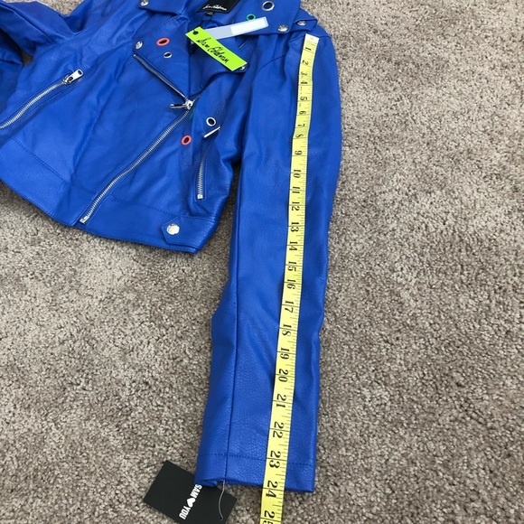 Sam Edelman Starburst Moto Jacket Royal Blue - Picture 16 of 16